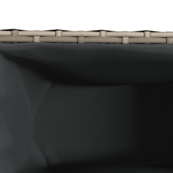 Градински плантери с 3 саксии 2 бр сиви 105x30x32 см полиратан