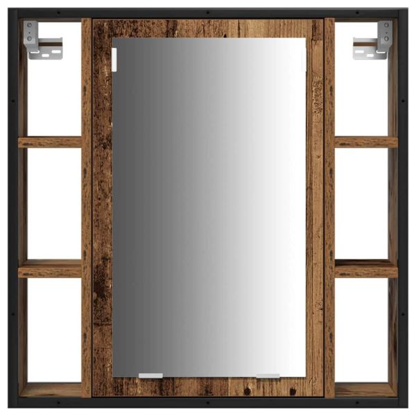 Комплект мебели за баня 3 pcs Старо дърво Инженерно дърво