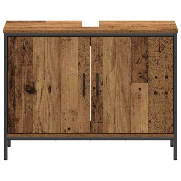 Комплект мебели за баня с рафт 3 pcs Кафяво Инженерно дърво