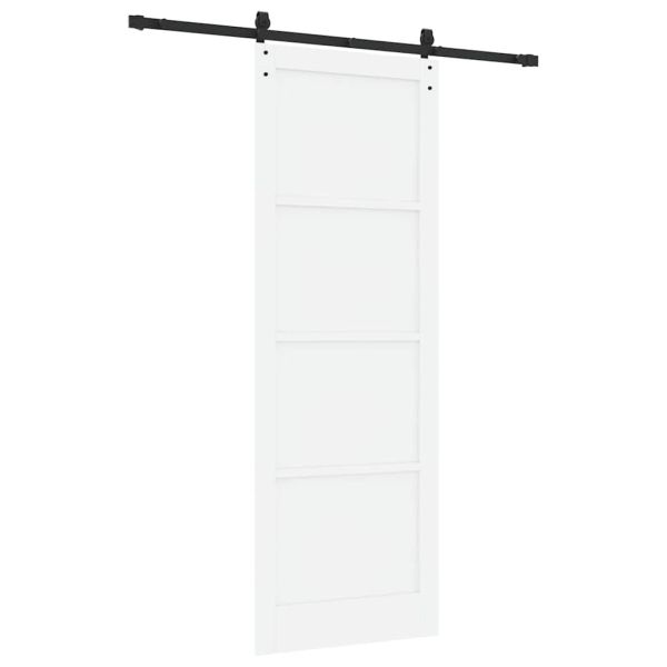 Преплъзваща се врата Бял и черен 83 x 232 см