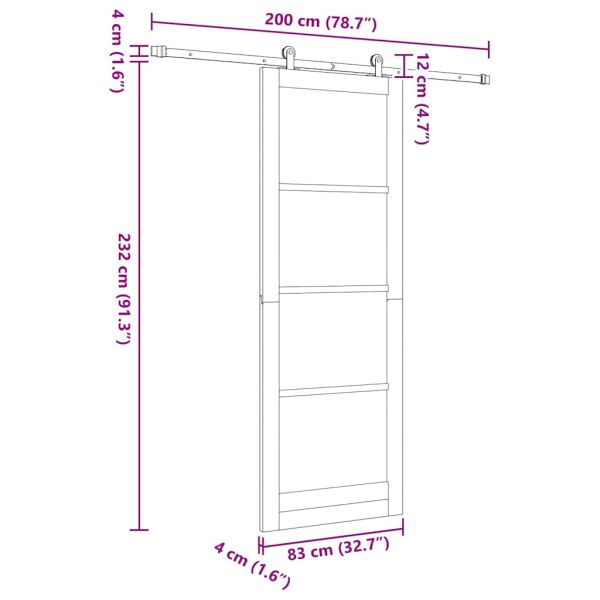 Преплъзваща се врата ORKDAL Бяло 83 x 232 см