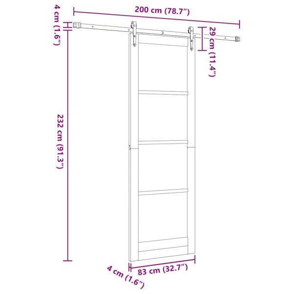 Преплъзваща се врата ORKDAL Бяло 83 x 232 см