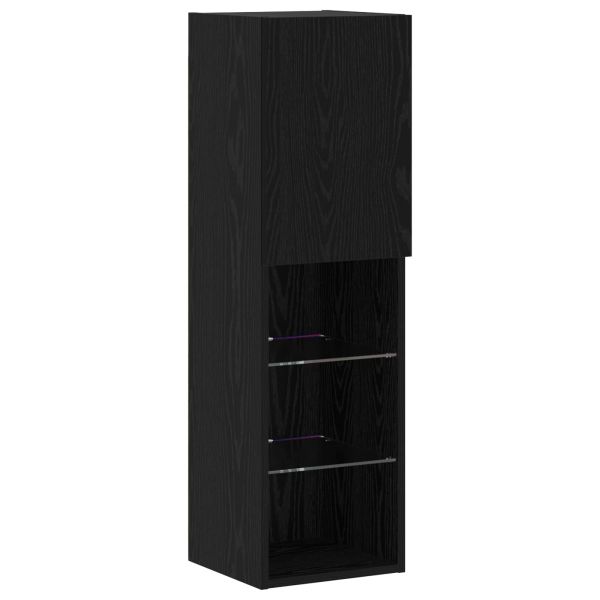 Комплект ТВ шкаф 6 pcs Черен дъб Инженерно дърво