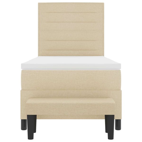 Легло с пружинирана основа с матрак Крем 80 x 200 cm текстил