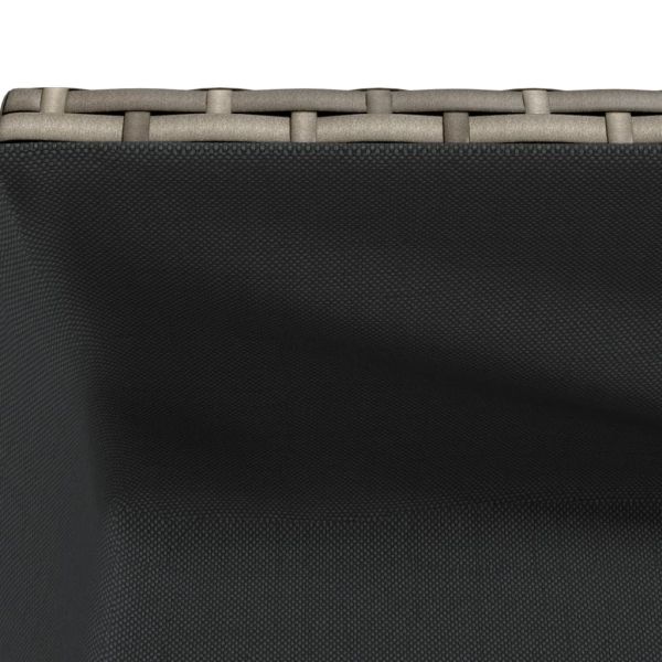 Градински плантер с рафт, сив, полиратан