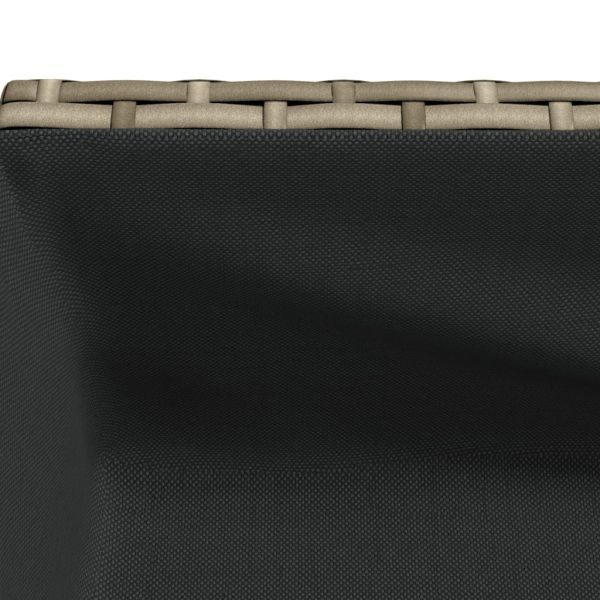 Градински плантер с рафт, сив, полиратан