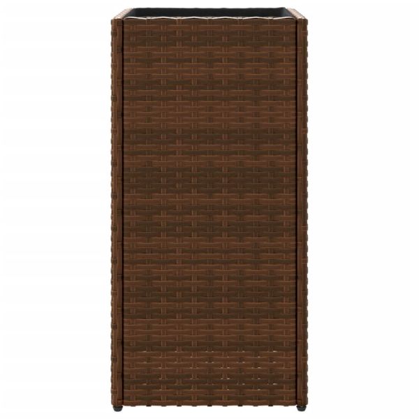 Градински плантер, кафяв, 30x30x60 см, полиратан