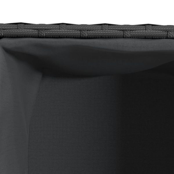 Градински плантер с 2 саксии, черен, 72x30x32 см, полиратан