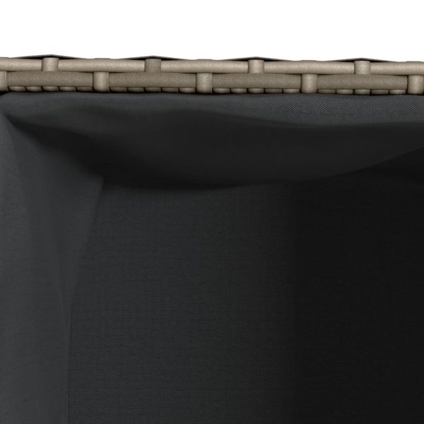 Градински плантер с 2 саксии, сив, 72x30x32 см, полиратан