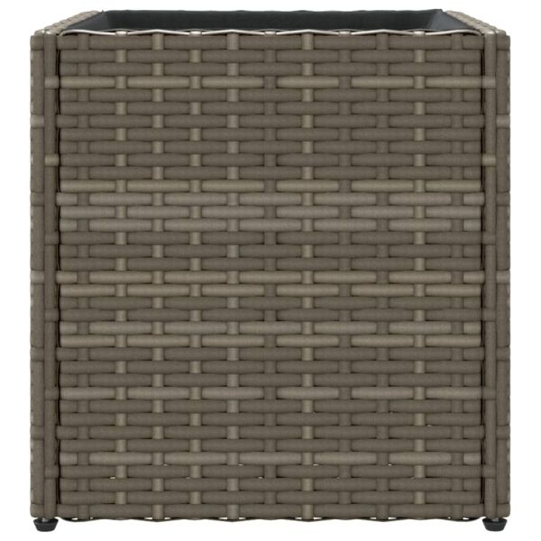 Градински плантер, сив, 36x30x32 см, полиратан