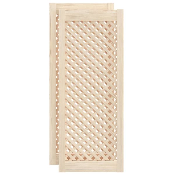 Врати за шкафове с решетен дизайн 2 бр 39,5x99 см бор масив