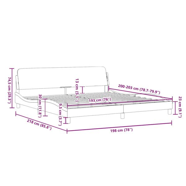 Рамка за легло Dover, черна, 193x203 см, изкуствена кожа