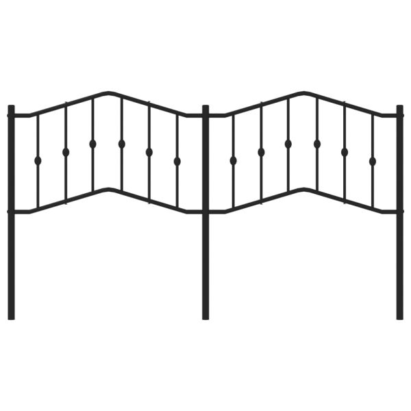 Метална резервна табла за легло, черна, 160 см