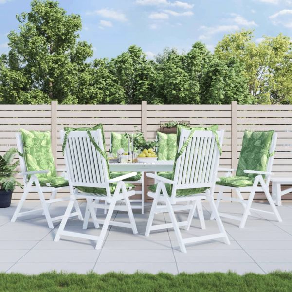 Възглавници за столове с облегалка 6 бр на листа Оксфорд плат