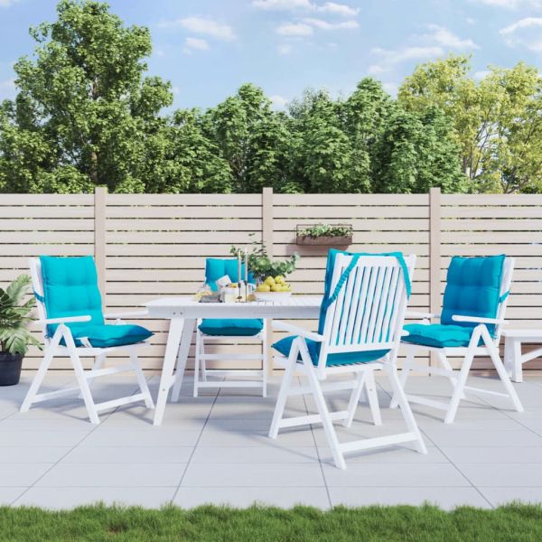 Възглавници за стол с ниска облегалка 4 бр тюркоаз Оксфорд плат