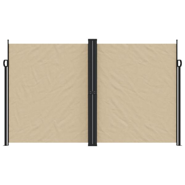 Прибираща се странична тента, бежова, 200x1200 см