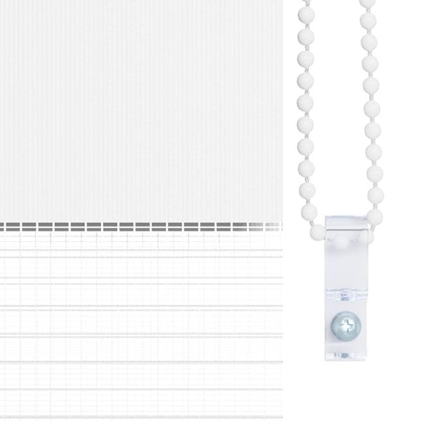 Зеброва щора бял 50x100 см ширина на плата 45,9 cm полиестер