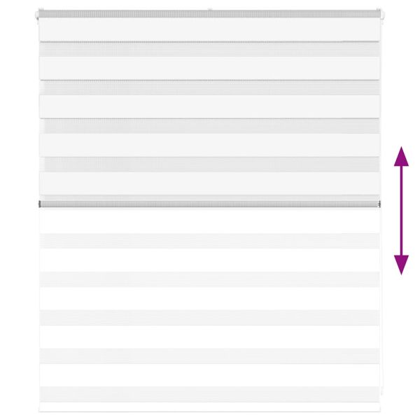 Зеброва щора бял 130x100 см ширина на плата 125,9 см полиестер