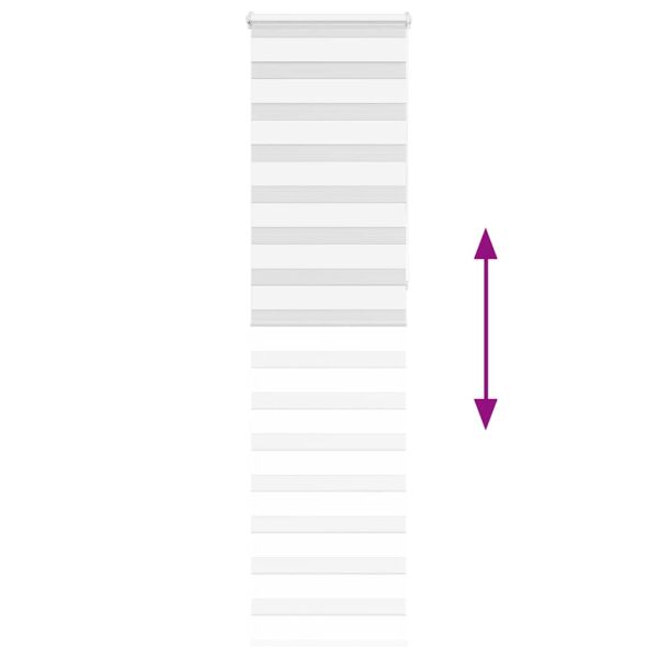 Зеброва щора бял 55x230 см Ширина на плата 50,9 см Полиестер