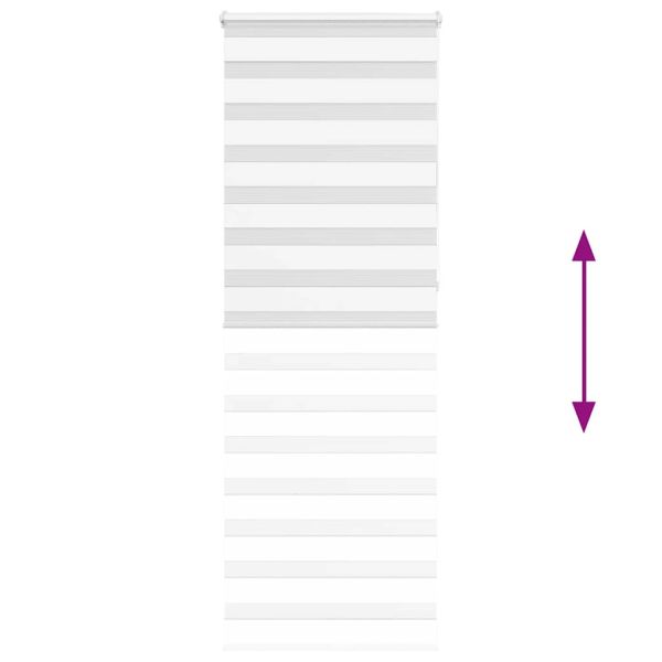 Зеброва щора бял 85x230 см Ширина на плата 80,9 см Полиестер