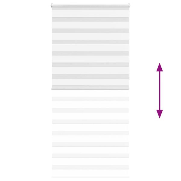 Зеброва щора бял 95x230 см Ширина на плата 90,9 см Полиестер