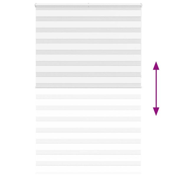 Зеброва щора бял 150x230 см ширина на плата 145,9 см полиестер