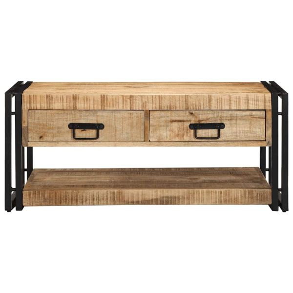 Масичка за кафе 90x50x38 cm Масивна груба дървесина Манго