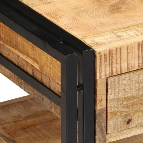 Масичка за кафе 90x50x38 cm Масивна груба дървесина Манго