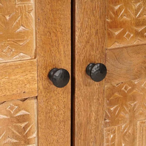 Служебен шкаф Светлокафяво 60 x 33 x 75 cm мангово дърво масив