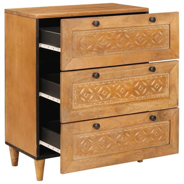 Служебен шкаф Светлокафяво 60 x 33 x 75 cm мангово дърво масив