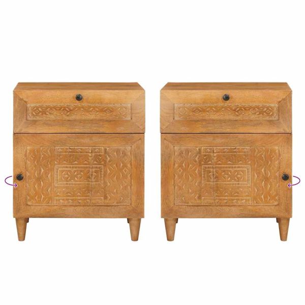 Нощен шкаф с чекмедже с врата Светло кафяво 50 x 33 x 60 см