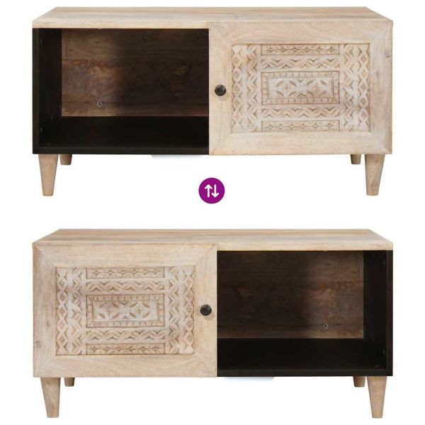 Масичка за кафе с рафт със съхранение Бежово 80 x 50 x 40 cm