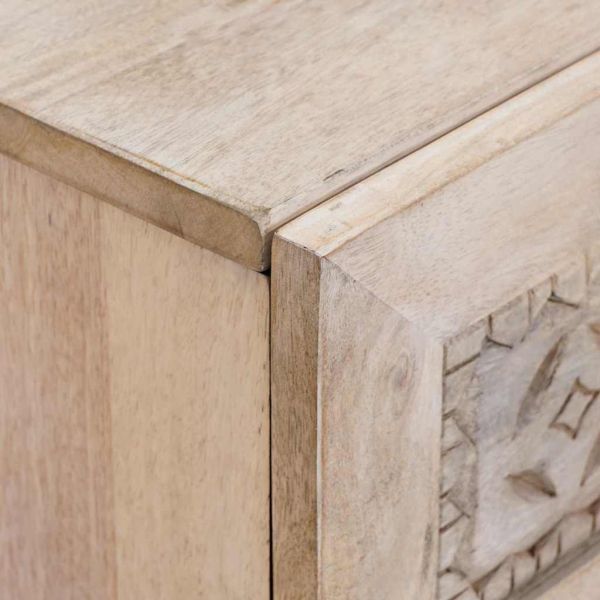 Нощен шкаф Бежово 50 x 33 x 62 см Масивна акациева дървесина