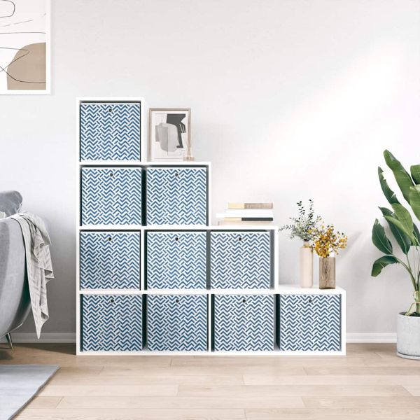 Сгъваеми кутии за съхранение 10 бр сини 32x32x32 см текстил