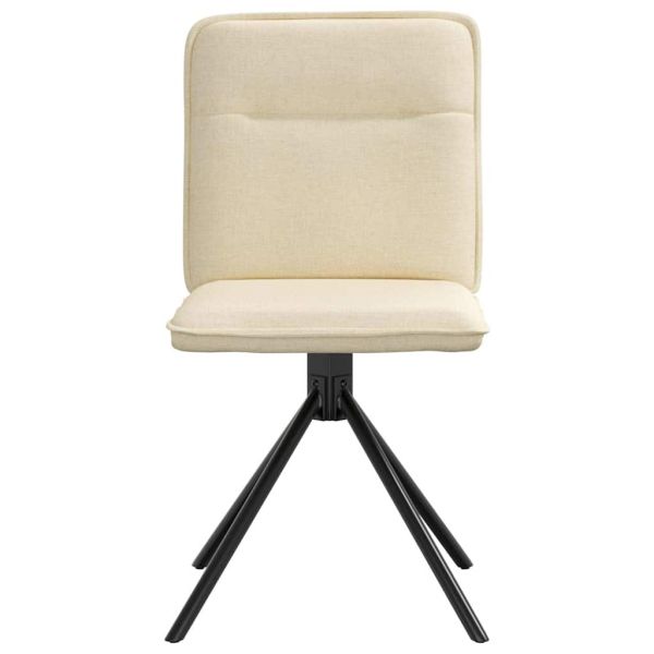 Трапезни столове, 2 бр, кремави, текстил