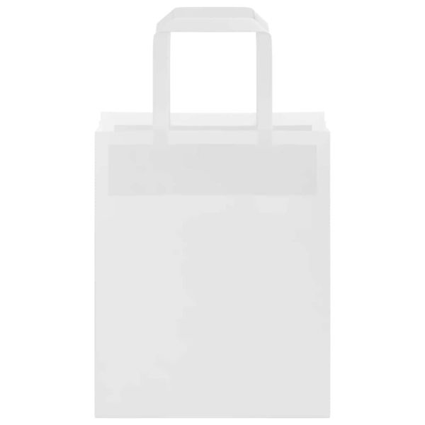 Хартиени торбички 50 бр с дръжки бели 18x8x22 см