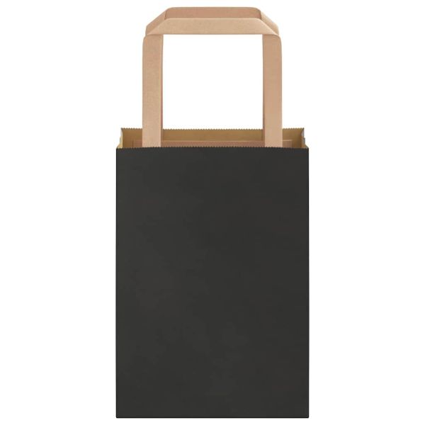 Хартиени торбички 250 бр с дръжки черни 15x8x21 см
