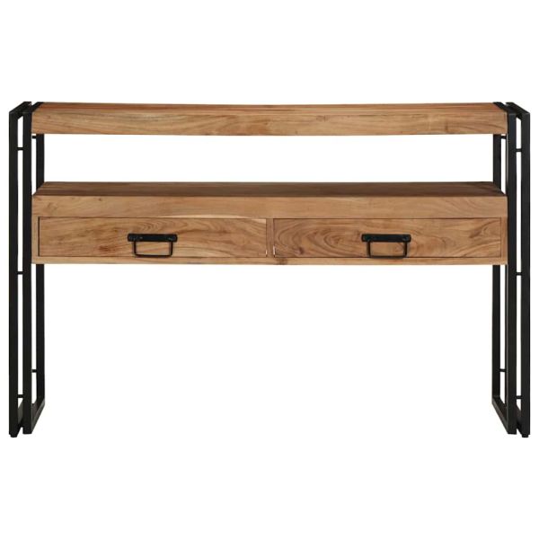 Конзолна маса Кафяво 120 x 33 x 75 см Солидно акациево дърво