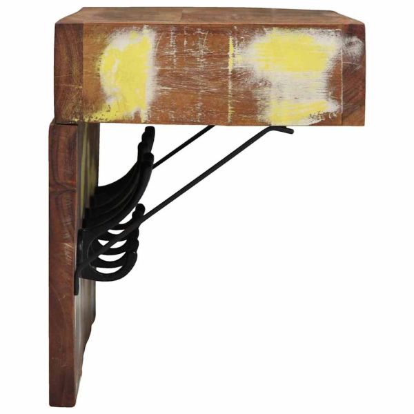 Закачалка за палта с рафт Кафяво Масивна регенерирана дървесина