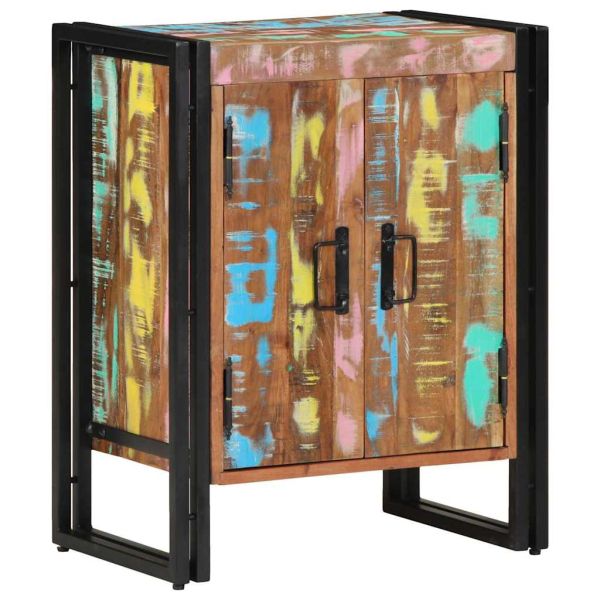 Шкаф за обувки Многоцветен Масивна регенерирана дървесина