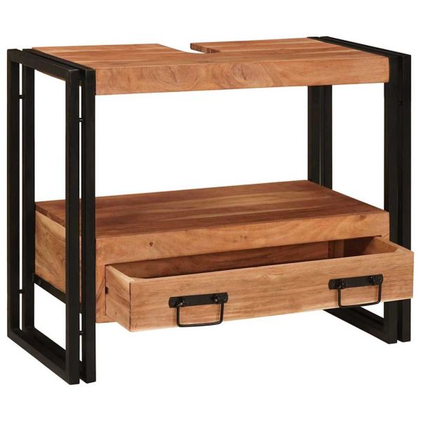 Шкаф за тоалетка Кафяво 71 x 33 x 58 см Солидно акациево дърво