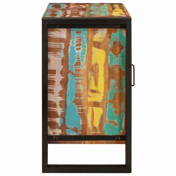 Шкаф за мивка с рафт Многоцветен Солидно възстановено дърво