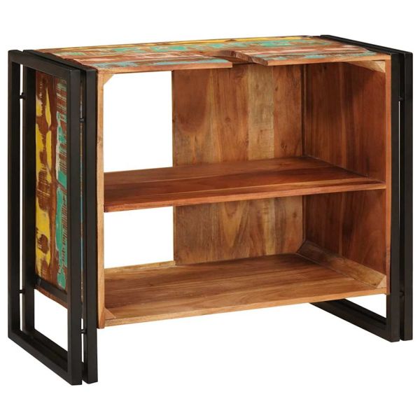 Шкаф за мивка с рафт Многоцветен Солидно възстановено дърво