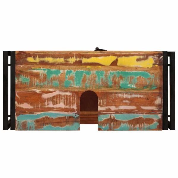 Шкаф за мивка с рафт Многоцветен Солидно възстановено дърво