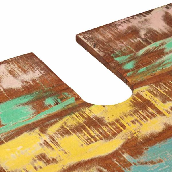 Шкаф за мивка с рафт Многоцветен Солидно възстановено дърво