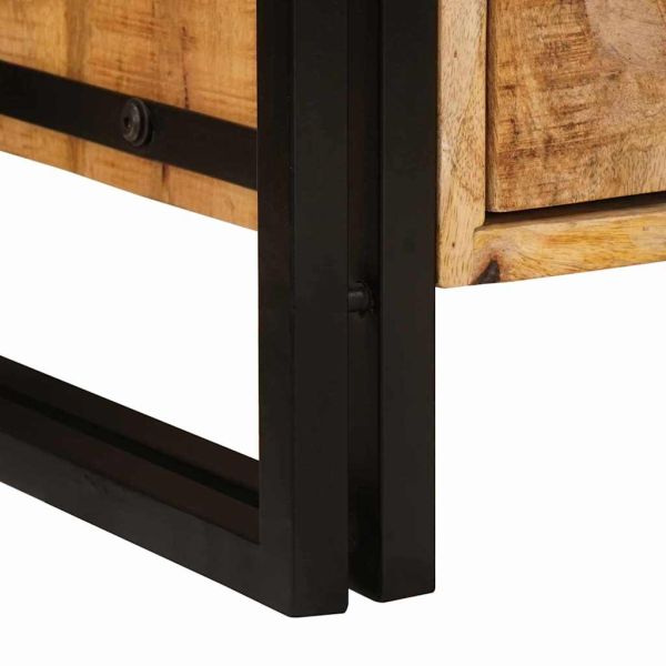 Нощен шкаф Кафяво 66 x 35 x 76 см Сурово мангоново дърво