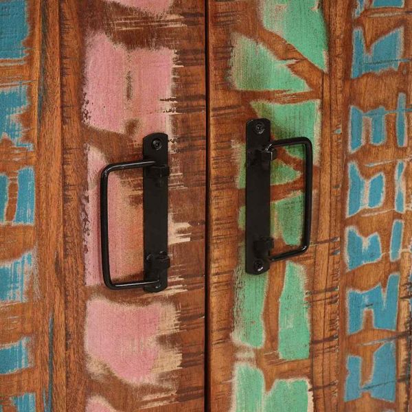 Нощен шкаф Многоцветен 66 x 35 x 76 см регенерирано дърво масив