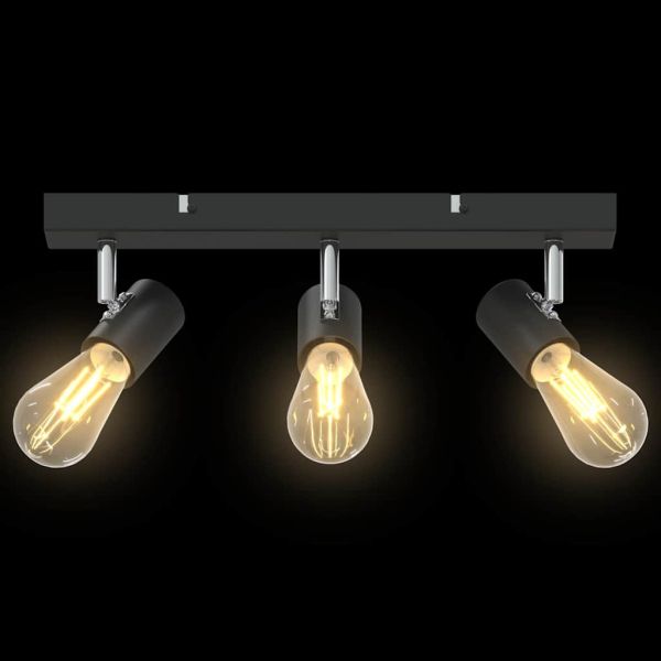 Таванен спот с прожектори Черно 38 x 6,5 x 11,5 см Метал