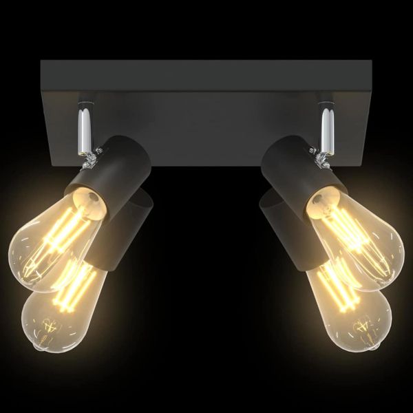 Таванен спот с прожектори Черно 26,5 x 26 x 11,5 см Метал