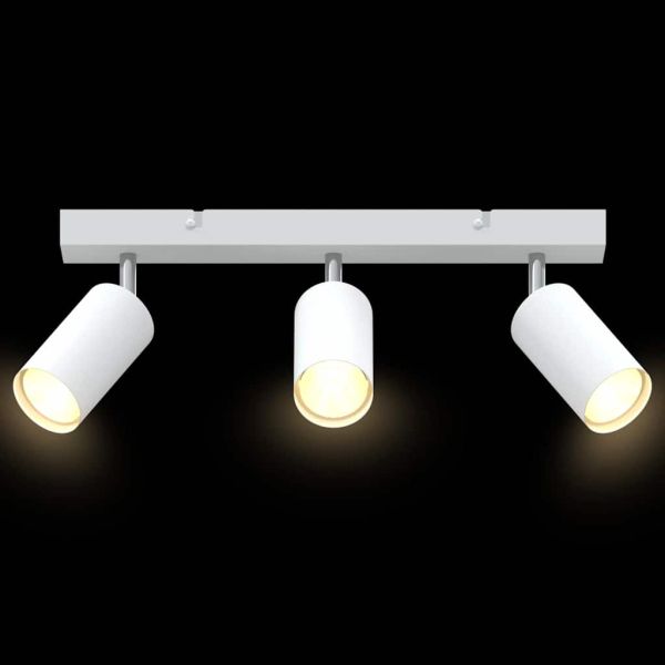 Таванен спот с прожектори Бяло 38 x 5,5 x 16,5 см Метал